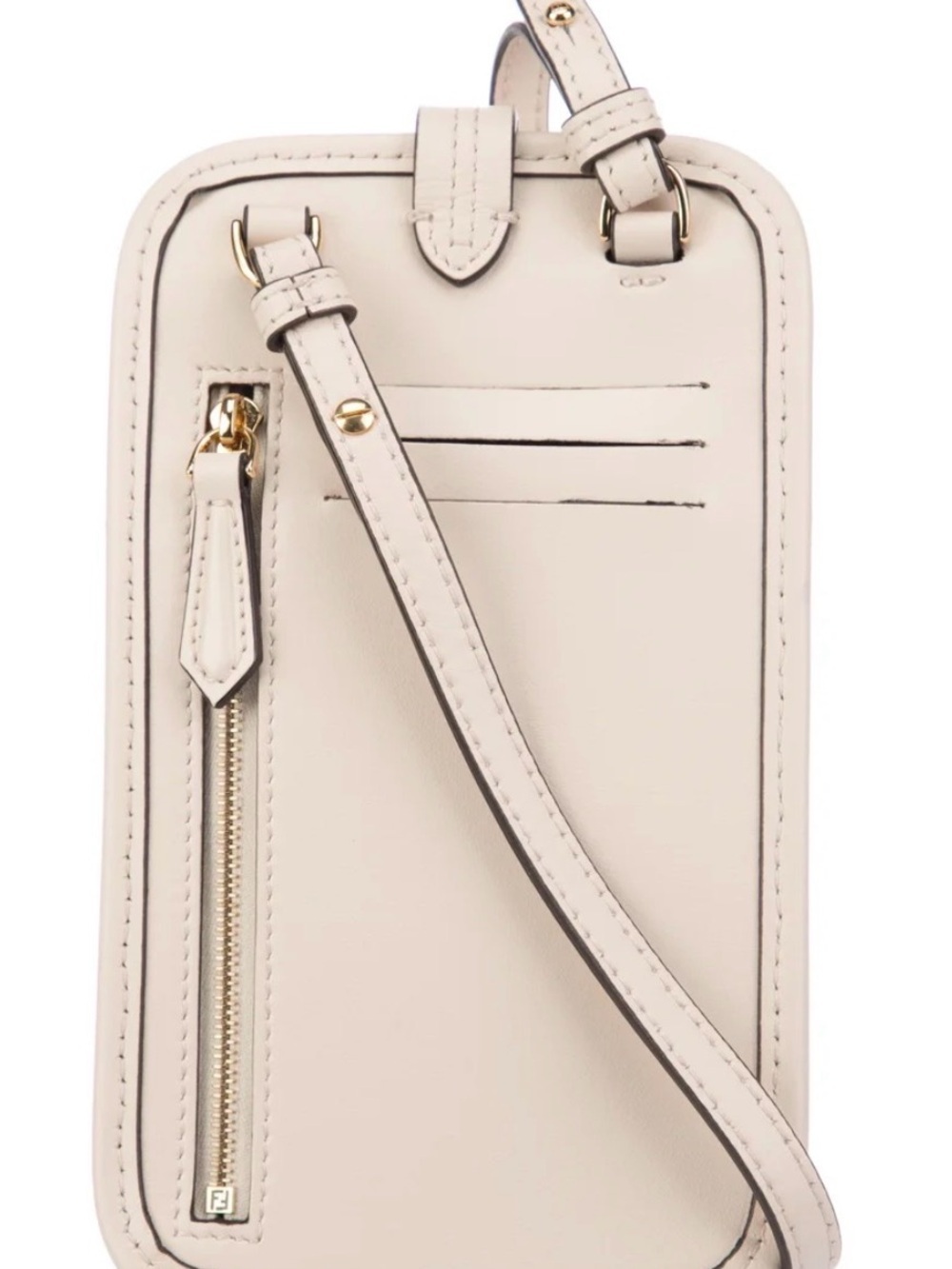 Fendi O’lock 2 Two tone Cream and Gold Monogram Crossbody Phone Bag - Picture 2 of 7